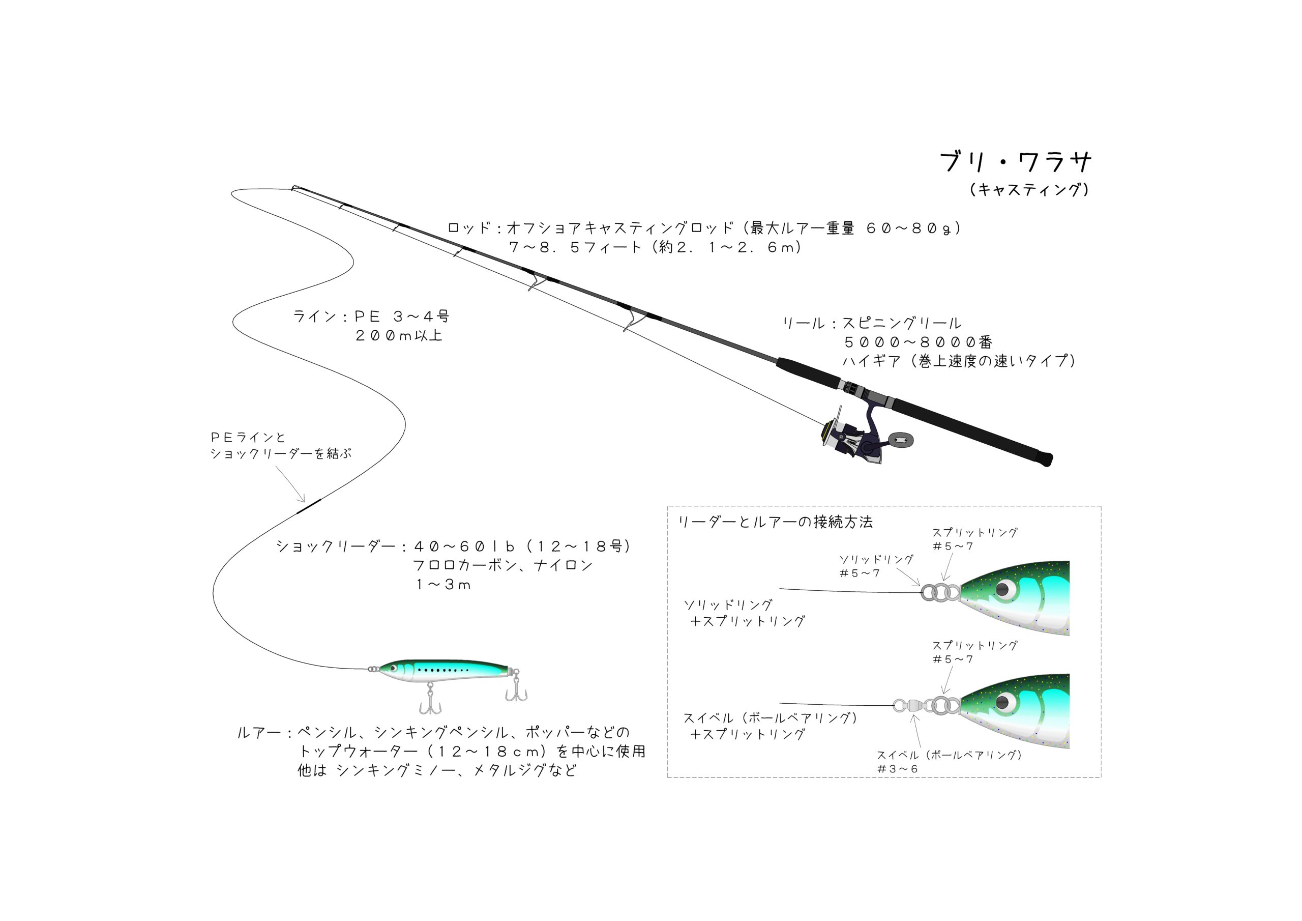 船釣りタックル紹介 ブリ ワラサ キャスティング 編