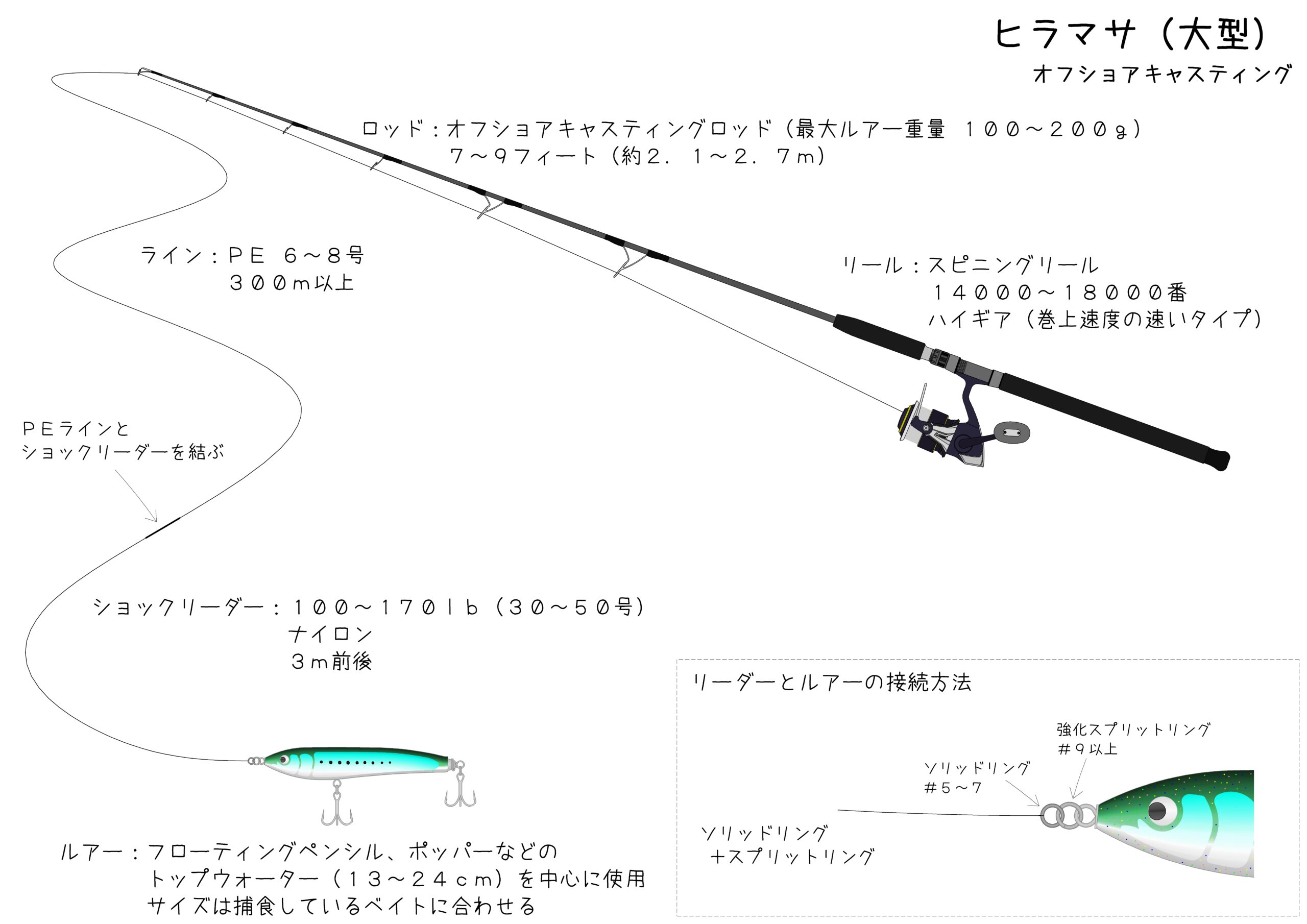 船釣りタックル紹介 大型ヒラマサ（キャスティング）編